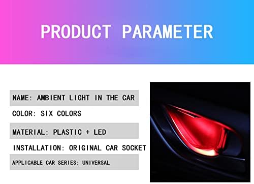 Automotive Door Handle Lights,12V 4pcs LED Interior Lights Multicolor Universal Fit for Car Interior Atmosphere Light (White)