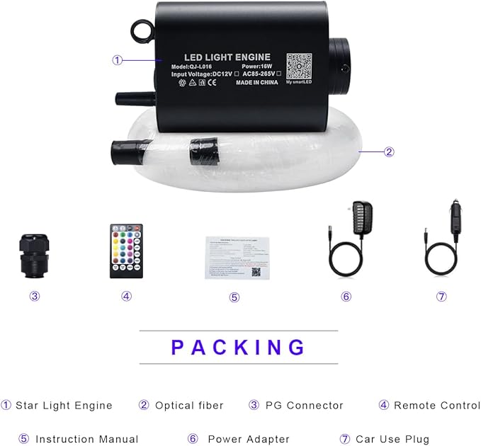 AKEPO 16W Fiber Optic Lights Starlights Headliner Kit, APP Control Optical Fiber Cable 550pcs13.1ft/4m 0.75mm RGBW Music Activated Light Source with 28key RF Remote Control for Home & Car