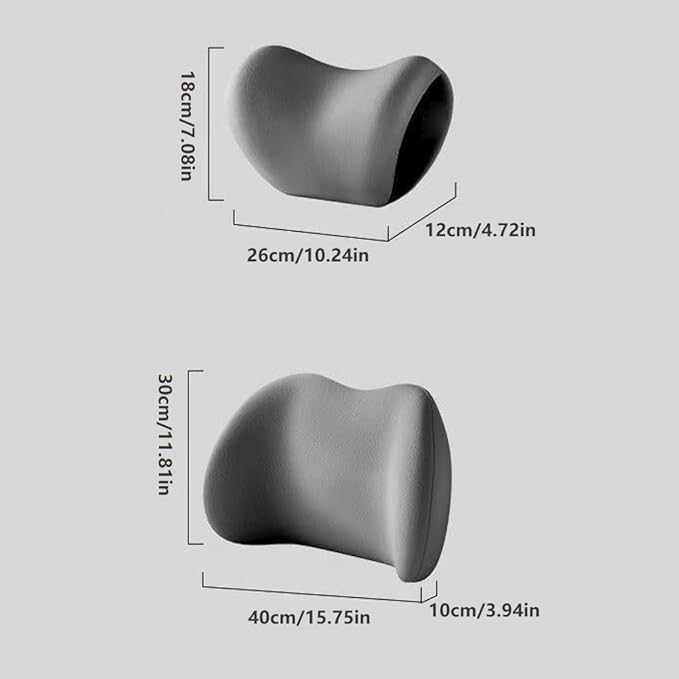 Car Headrest & Lumbar Support Cushion, Ergonomic Car Seat Headrest & Lumbar Cushion, Car Lumbar Support Pillow and Car Neck Pillow Kit for Office Chair, Truck, Wheelchair (Pink)