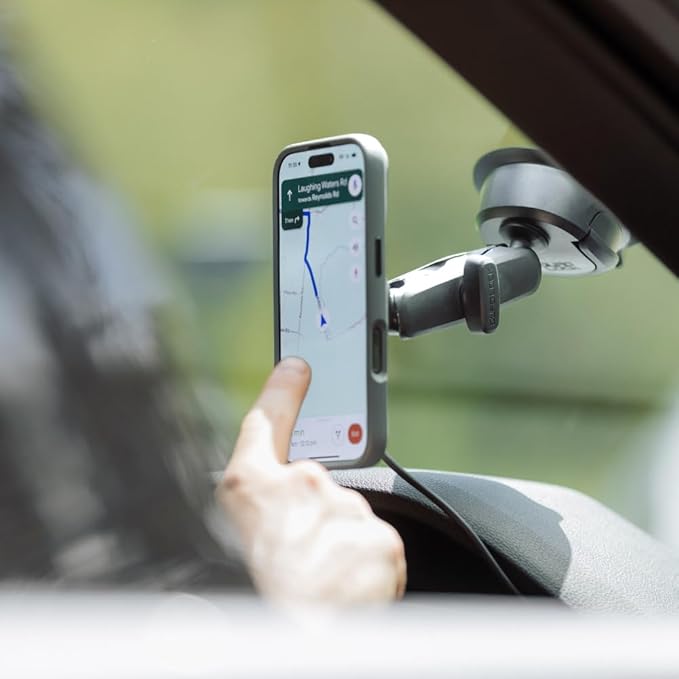 Quad Lock Heavy Duty Suction Car Phone Mount with MAG Phone Case and MAG Wireless Charging Head for iPhone 17 Air