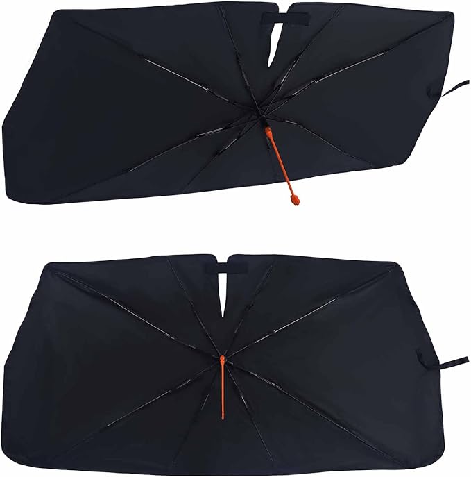 Socira Cow Car Windshield Sunshade Umbrella Foldable Cattle Umbrella Driver Sun Shade Windshield Cover Funny Sunshade Cow Car Accessories Blocks Uv Rays Keeps Cool (57" X 30")