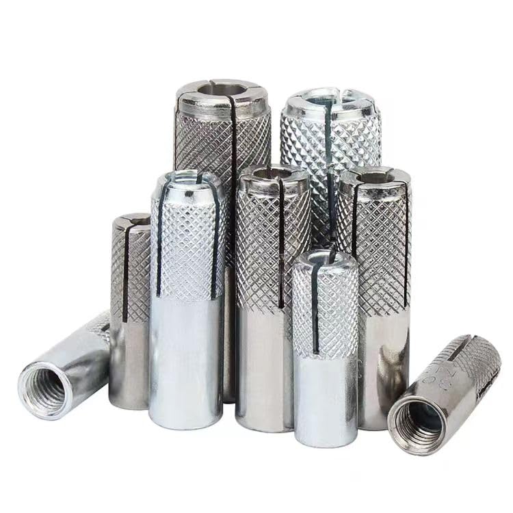 Wensilon(20 pcs) 5/8"-11 Premium Zinc Plated Carbon Steel Drop in Anchors Assortment, Knurled Drop-in-Anchor for Solid Concrete, Internal Forced Expansion Screw Bolts