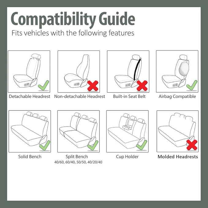 TLH Car Seat Covers Premium 3D Air Mesh Automotive Seat Covers Full Set Green Seat Covers Airbag Compatible and Split Rear Car Seat Cover Universal Fit Interior Accessories for Cars Trucks and SUV