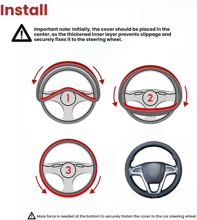 15“16”17“18”19“ 20 Inch Ice Silk Semi Truck Steering Wheel Cover (Black, 15 inch)