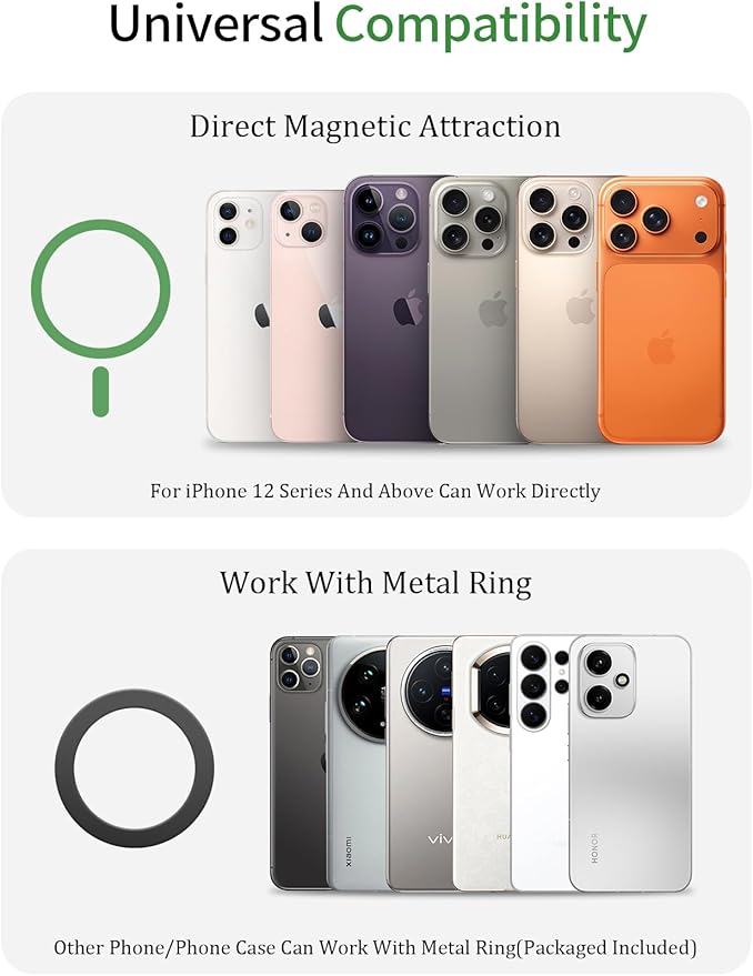 GBEAST Magnetic Golf Cart Phone Holder Compatible with MagSafe for iPhone 12-17 Series, 360° Rotation Golf Accessories for Men Women, N52 Magnets Phone Mount For EZGO/Club Car/Yamaha, Gifts for Golfer