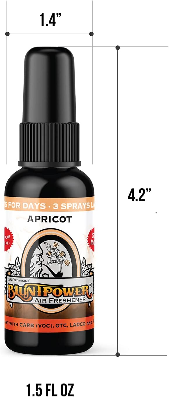 BluntPower (Apricot Peach, 1 Pack) Concentrated Odor Eliminator & Diffuser Oil - Room Deodorizer, Odor Eliminator, Air Freshener - Premium Oil Based Air Freshener