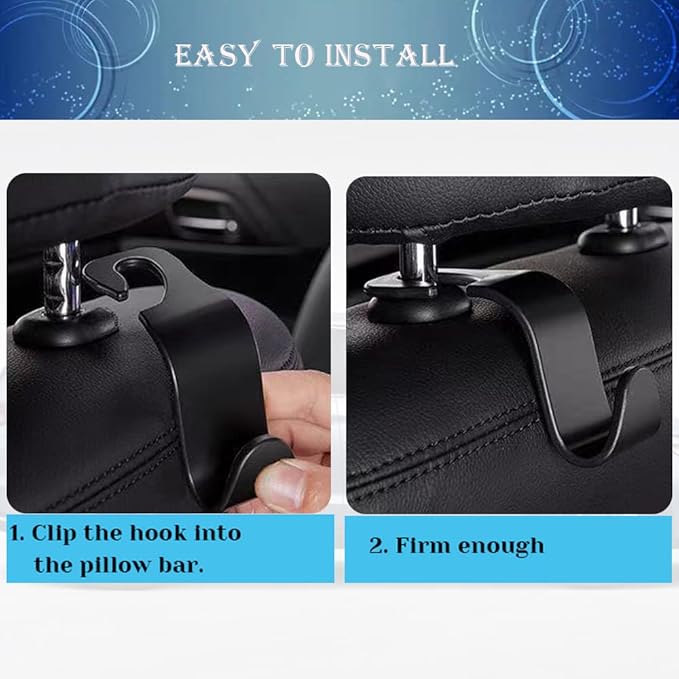 Car Seat Headrest Hook 4 Pack Hanger,Car Headrest Hook for Purse and Bag,Universal Vehicle Storage Organizer(Pink,4Pack)