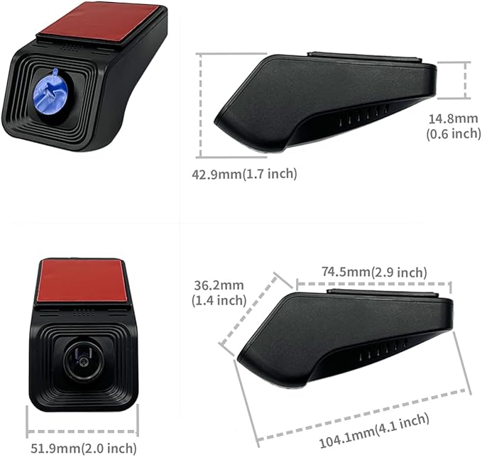 Fitcamx Front 4K+Rear 1080P Dash Cam Suitable for Honda 2011-2024 Vehicle Styles (Rectangle Dome Light), OEM Look, Dual HD Video, Built-in WiFi, Loop Recording, G-Sensor, Easy to Set, 128GB Card