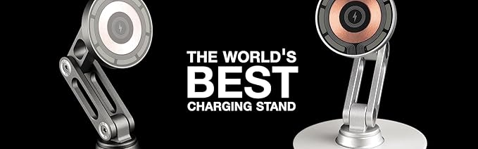 ClikDock Cell Phone Magnetic Wireless Charger Stand, 360° Spin, Aluminum Construction, Compatible with MagSafe Phones for iPhone & Andriod (Oak Wood)