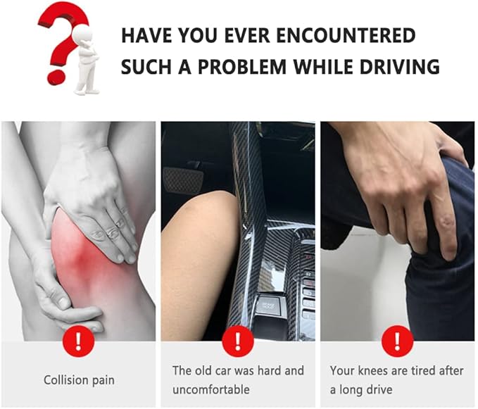 2PCS Car Knee Cushion,Soft Leather Car Door Armrest Pad for Knee Leg Elbow,Universal Car Center Console Cushion Pad Comfort Pillow for Automotive Interior Accessories (Black)
