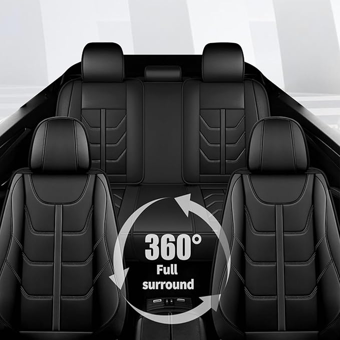 TTX LIGHTING Car Seat Covers fit for Toyota 4runner 2003-2026 Full Set: Premium Leather Automotive Seat Cover with Airbag Compatible Waterproof (5 Seats, Black)