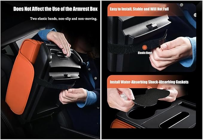 Car Center Console Cover for KIA K4 2024–2025,Arm Rest Lid Cushion Protector Multifunctional Armrest Cushion Pad Interior Accessories,Black