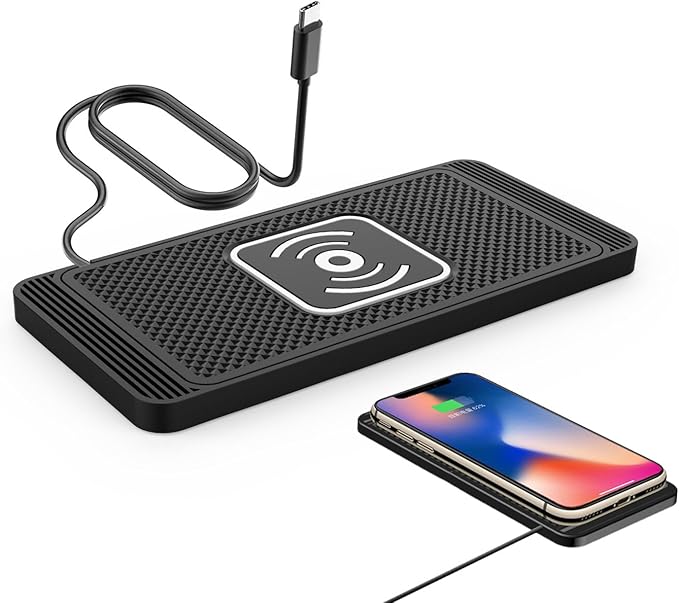 Car Wireless Charger Pad for Mazda CX30 DM Serie 2019-2023-pr, Fast 15W Slim Qi Wireless Charging Pad with USB/Type-C Cable Non-Slip Charging Mat for Car,15W-Type-c