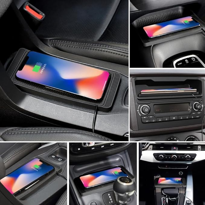 Wireless Charging Pad for Car for VW Jetta VI 2011 2012 2013 2014 2015 2016 2017 2018-pr, 15W Fast Wireless Charger Mat Non-Slip Silicone Car Center Console Phone Charging Pad,A/15W-Type-c