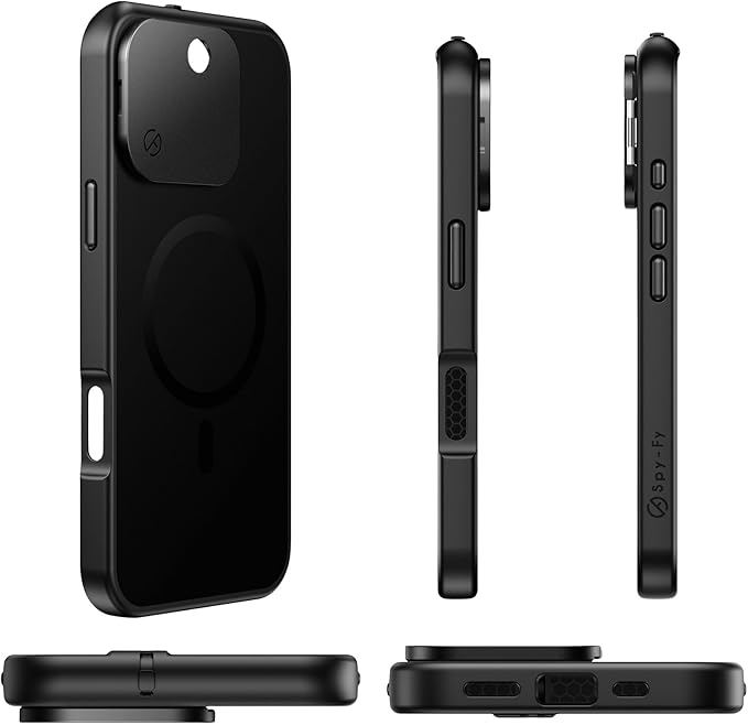 Spy-Fy iPhone 16 Pro Privacy Case with Camera Covers Front and Rear | Magsafe compatible and Kickstand | Protect Your iPhone and Privacy | 6-Foot Drop Proof | 6,3 Inch | Camera Protection by Valenta