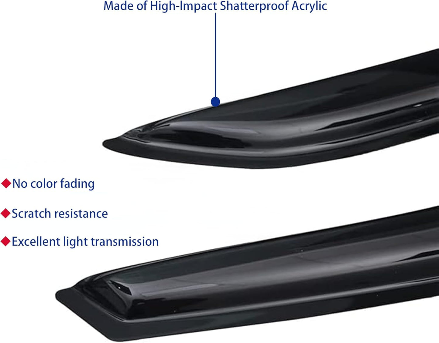 Window Visors Rain Guards fits 2014-2018 Forester, Out-Channel Window Wind Deflectors Vent Shades Accessories, Dark Smoke 4 Pcs, 2015 2016 2017