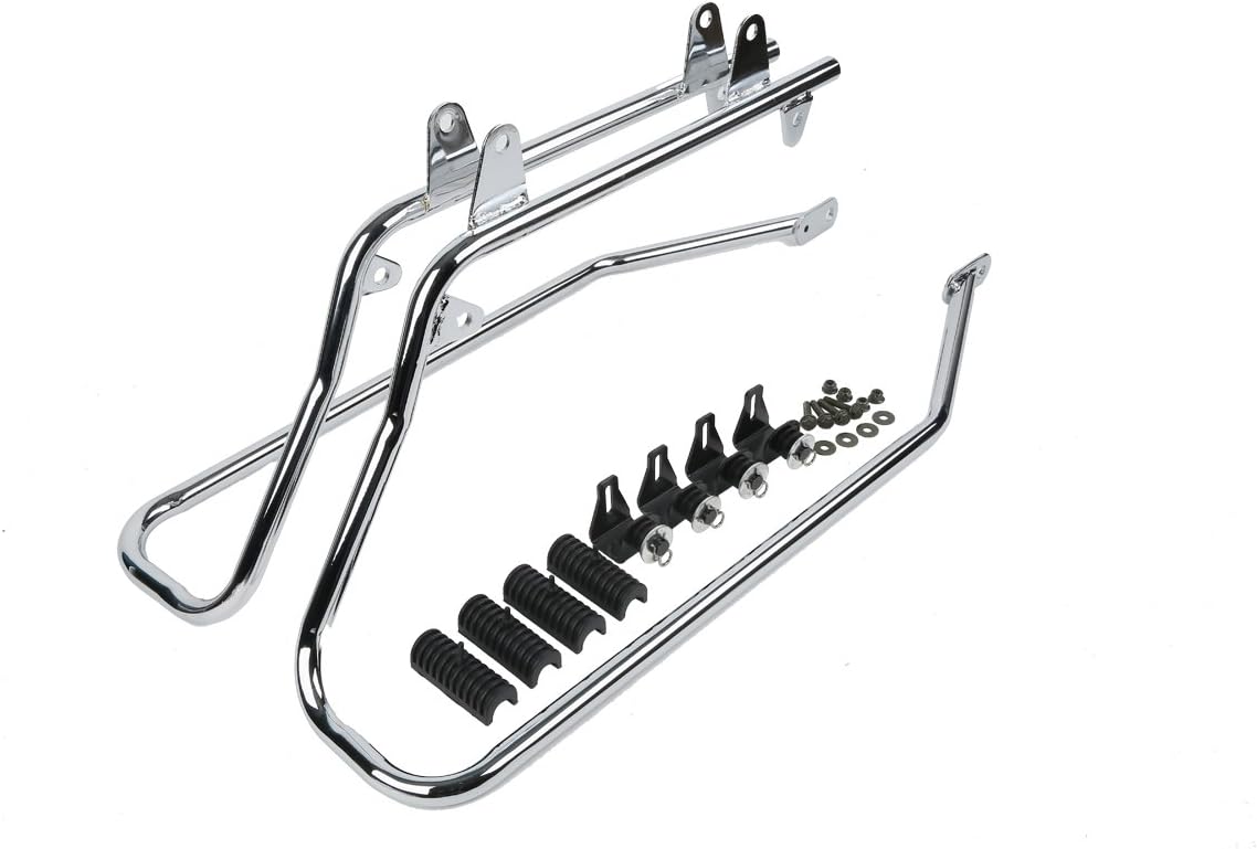 XFMT White Hard Saddlebags Saddle Bags Trunk W/Chrome Conversion Brackets For Harley Softail Heritage Classic Deluxe 1984-2017