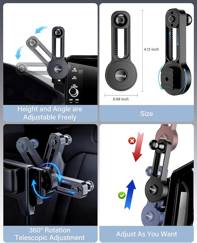 SKYLOTEC Phone Mount for Hyundai Elantra 2021-2024 2025 Accessories 10.25-Inch/8-Inch Screen Fixed Clip, Automobile Cradles Car Phone Holder, Cell Phone Base Not Block Air Vent