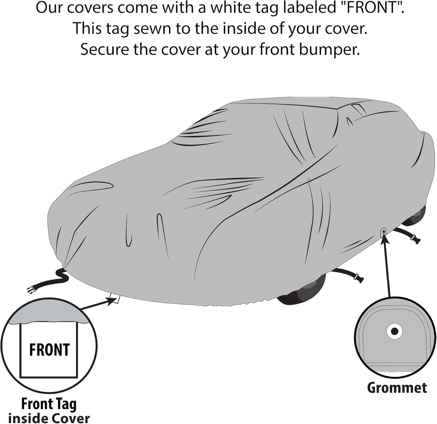 5 Layer Car Cover for Cadillac CT6 2016-2020 Sedan 4-Door Semi Custom Fit Full Coverage Heavy Duty All Weather Protection Breathable Dust Wind Shield