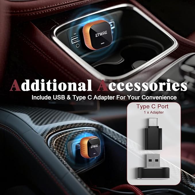 Wireless CarPlay Adapter 2026 Upgrade, 2-in-1 CarPlay Wireless Adapter for Apple iPhone & Android Auto, Mini Plug & Play Dongle Converts Wired to Wireless CarPlay, USB & Type-C(CP888)