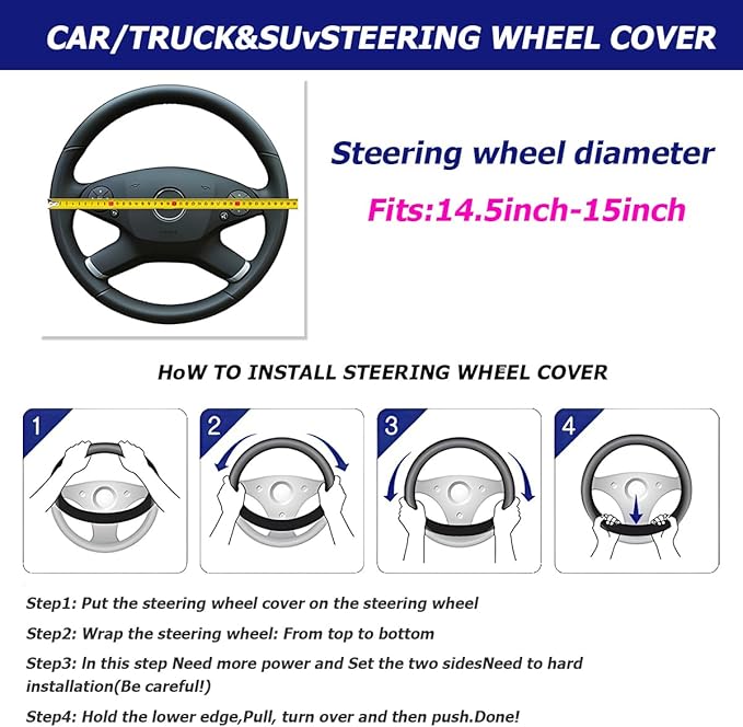 BELOMI Car Steering Wheel Cover, Breathable Leather Vehicle Steer Wheel Protective Guard with 3D Honeycomb Hole, Anti-Slip Steer Wheel Protector, Universal Automotive Accessories (Purple)