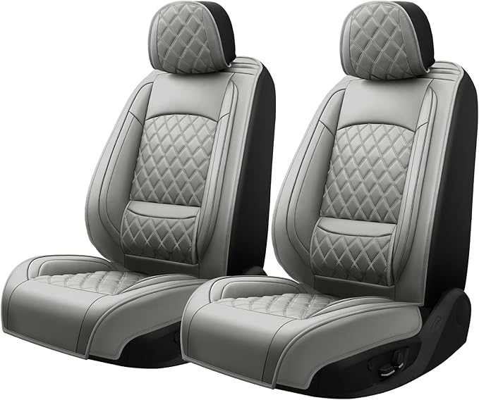 Fit for Venue Seat Covers Compatible with Hyundai Venue 2020-2026 - Waterproof Breathable Leather Automotive Seat Cushions Protector,Only 2 Front seat Covers(Gray)