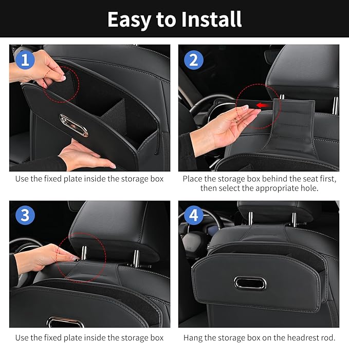 2PACK Backseat Seat Car Organizer, Multifunctional Adjustable Car Organizers and Storage, Universal Car Seat Organizer, Car Tissue Organizer with Cup Holder, Black