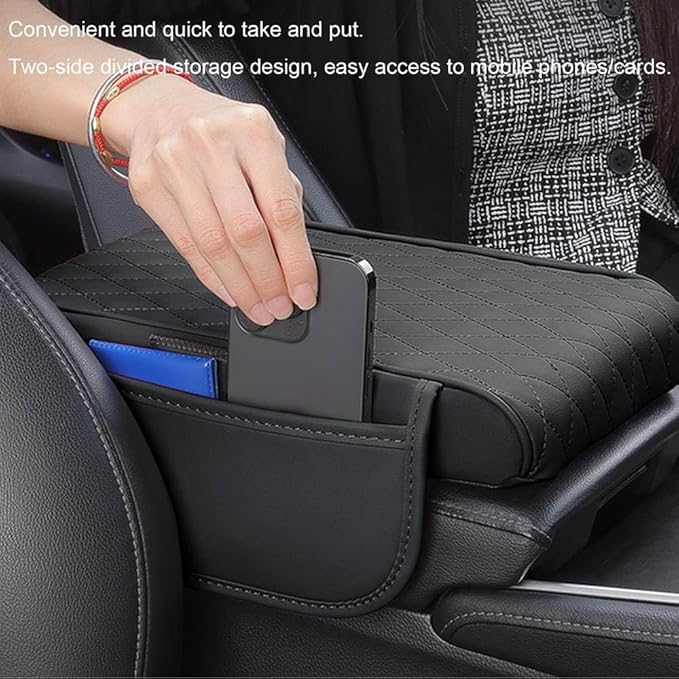 for Alfa Romeo Stelvio (949) 2017 2018 2019 2020 2021 2022 Car Center Console Cover, Leather Memory Foam Protection Pad, Hand Rest Pillow with Height Increase, Interior Accessory,Grey