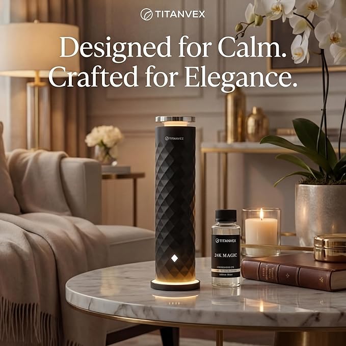 Essential Oil Diffuser Bundle - Cordless Waterless Diffuser for Home, Office, Car, Bathroom โ USB Rechargeable Remote Control Portable Nebulizer Aromatherapy Diffusers โ 1,100Sq. Ft. Coverage