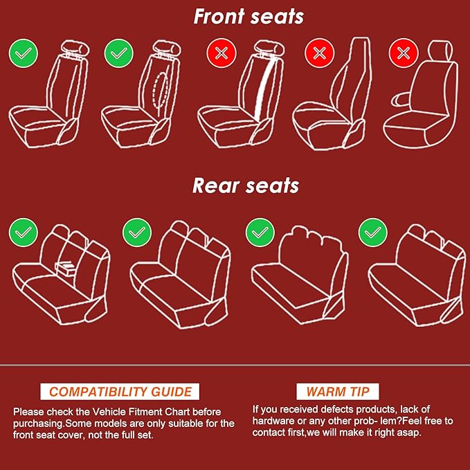KEYOOG Car Seat Covers Full Set, 2-Seater Waterproof and Breathable Nappa Leather, Fit for Front Seats of Cars, Compatible with Airbags, Car Seat Protector Covers for Most Cars - Pure Black