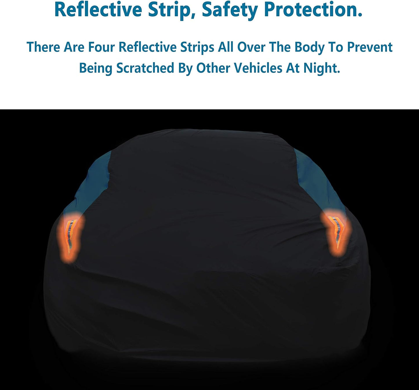 MORNYRAY Waterproof Car Cover All Weather Snowproof UV Protection Windproof Outdoor Full car Cover, Universal Fit for Sedan (Blue, S2-Fit SUV Length(181-190 inch))