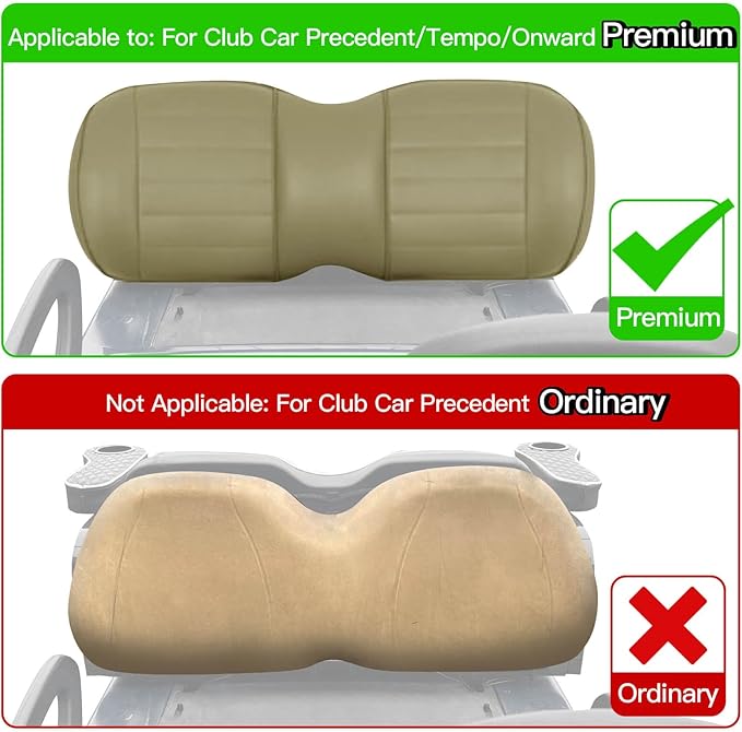 NOKINS Golf Cart Vinyl Diamond Seat Covers kit, Fit Club Car Precedent/Tempo/Onward Premium Front Seat Cushion, Soft/Scratch-Resistant/No Stapler Needed