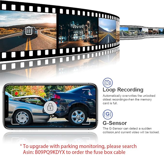 Fitcamx Front 4K+Rear 1080P Dash Cam Adapts for Honda Civic 2022-2026 (Grey Cover) & Type R Si, OEM Factory Look, 2 Way HD Video, WiFi & APP, Loop Recording, G-Sensor, Easy to Use, 128GB Card