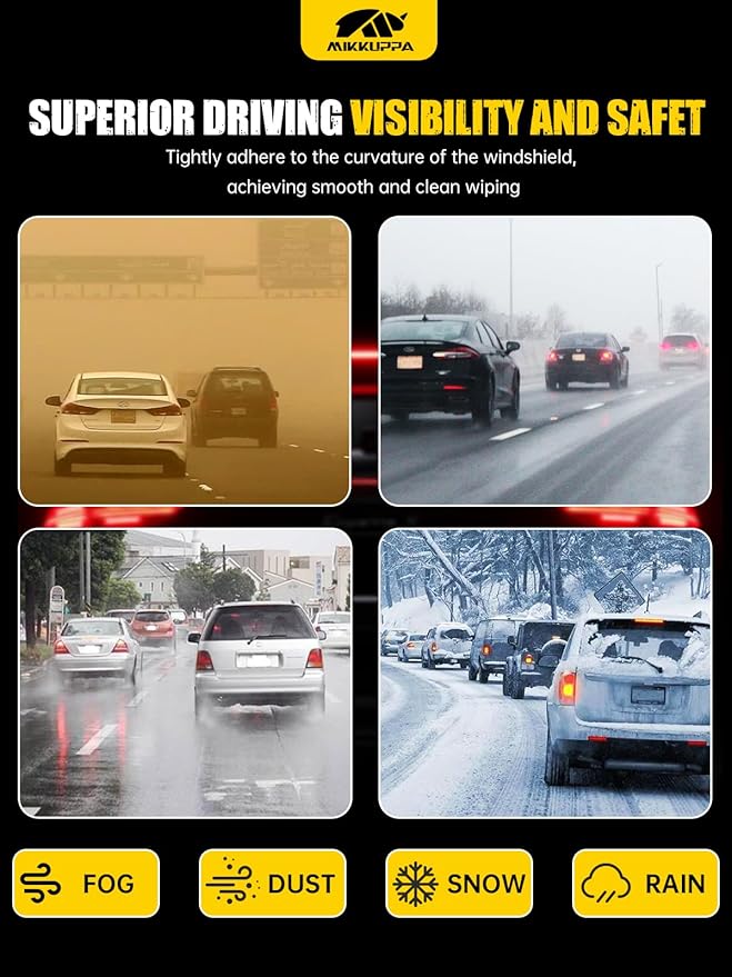 MIKKUPPA 24"+20"+15" Windshield Wipers Blades Replacement for 2015-2023 Porsche Macan, Top Lock Front & Rear All Season Wiper Blades Set(Pack of 3)