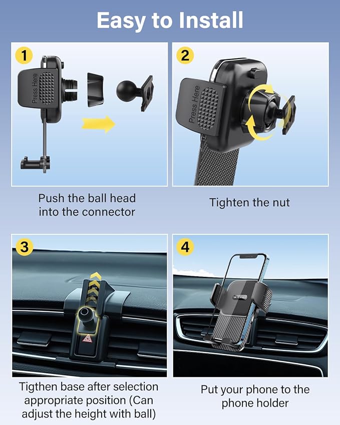 SKYLOTEC Car Phone Holder for Toyota RAV4 2013-2015 2016 2017 2018 Accessories Automobile Cradles Phone Mount, Cell Phone Base Not Block Air Vent