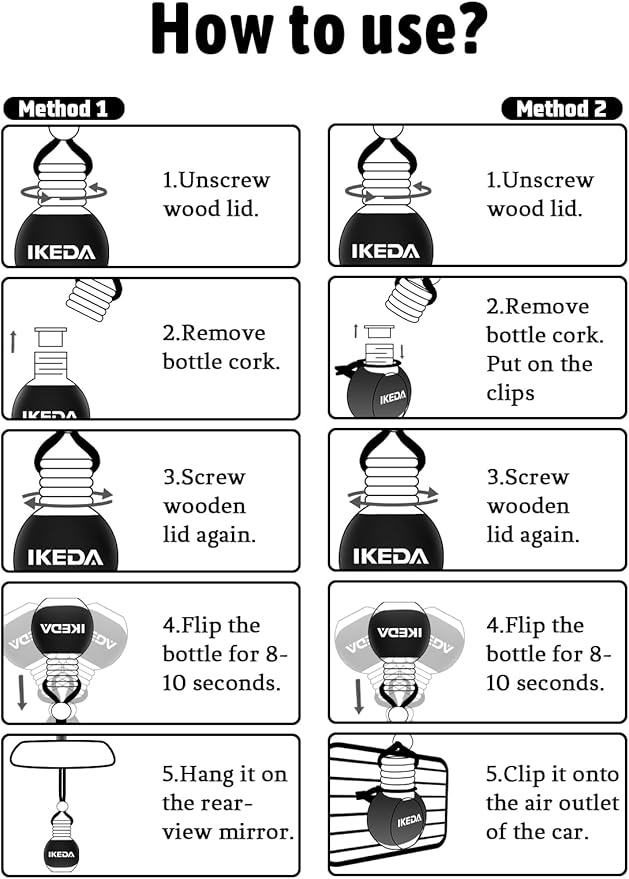 Ikeda Car Air Freshener: Hanging Car Smell Air Freshener | 10ml Hanging Car Perfume | Long Lasting Fragrance | Strong Scents Diffuser for Auto Home (Coffee)