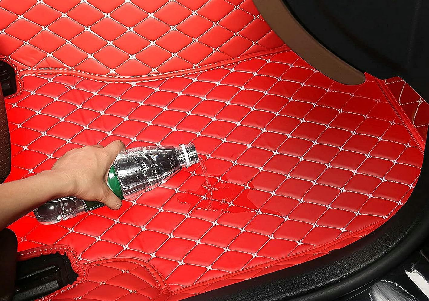 Custom Artificial Leather Waterproof All-Weather Car Floor Mats Fit for 99% Sedan SUV Sports Car Vehicle Car Mat (Blue)