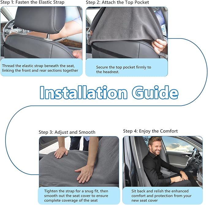 Car Seat Covers Universal Car Protective Front Seat Covers Washable Non-Slip Seat Protectors for Gym Workouts,Waterproof and Sweatproof Towel Seat Covers for Cars,Trucks, Jeeps (Grey)