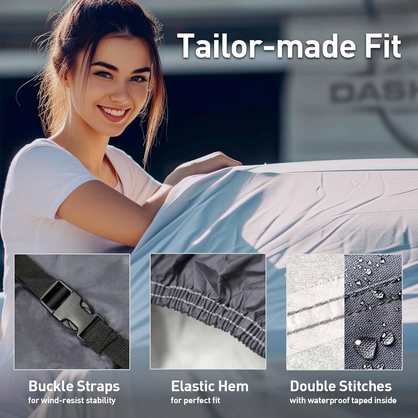 DaShield Ultimum Series Cadillac DeVille 1989-2005 Sedan All Weather Protection Semi Custom Fit Dust, Sun, Snow, Rain Protection Indoor Outdoor