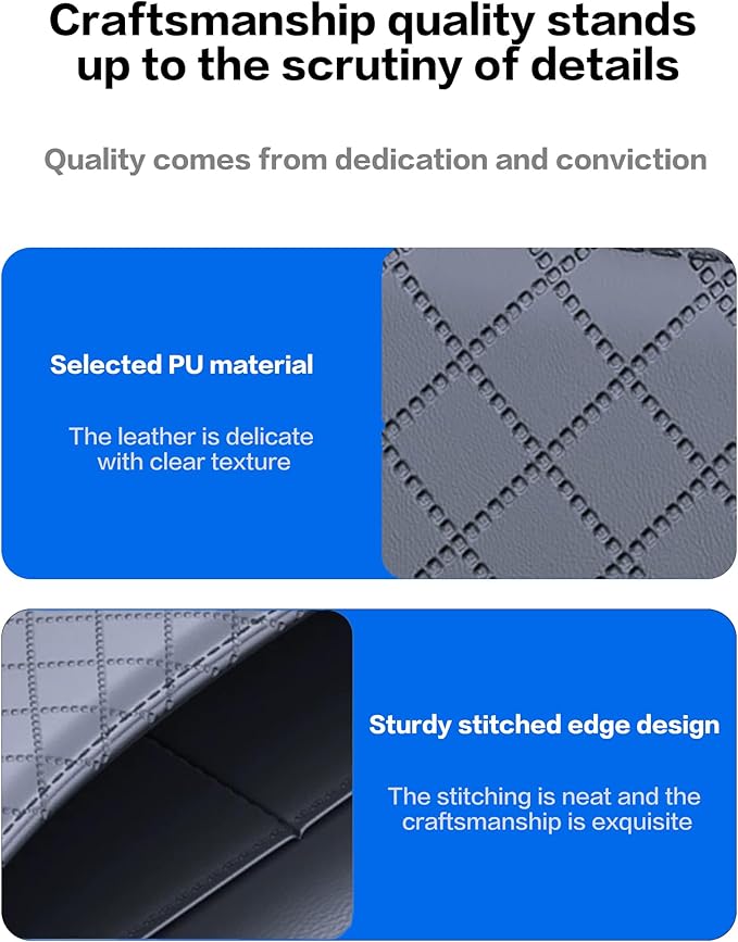 Self-Adhesive Car Seat Side Pocket Organizer with Cable Port - Black PU Leather Storage Pouch for Phone & Keys, Fits Gaps, Console & Door (2 PCS)