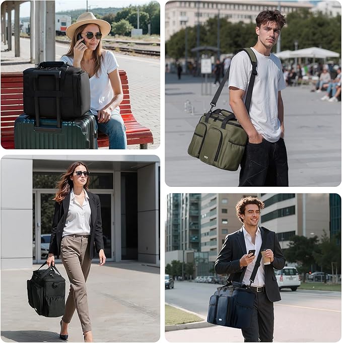 MIER Lunch Box for Men Heavy Duty Insulated Lunch Bag 20 Cans Large Leakproof Soft Cooler Bags with Multiple Pockets for Picnic Work Travel (Army Green)