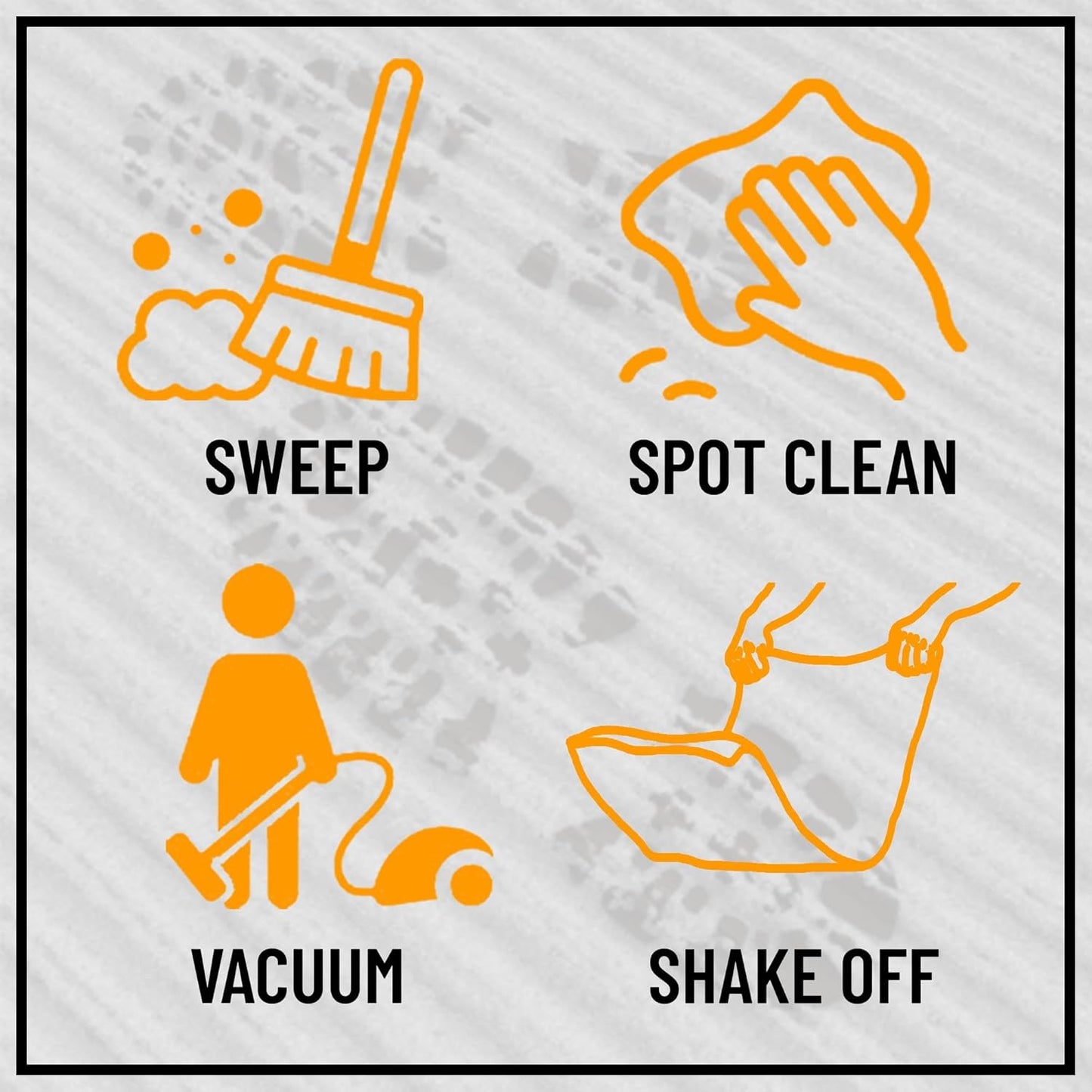 Ottomanson 2'7" x 5' Mud Mat Area Rug Scraper Carpet - Non-Slip, Dirt Trapping for Indoor & Outdoor Use - Ideal for Entryway, Garage, Kitchen, Patio & High-Traffic Areas, Black