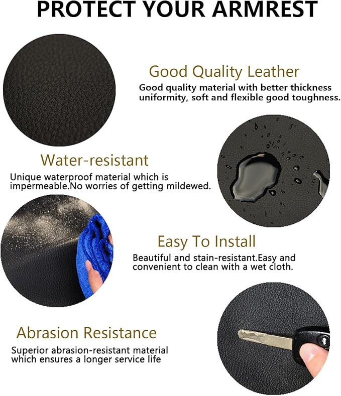 Compatible with Center Console Armrest Cover for Toyota Camry 2012 2013 2014 2015 2016 2017 Leather Arm Rest Storage Box Lids Cushion Protector Pad
