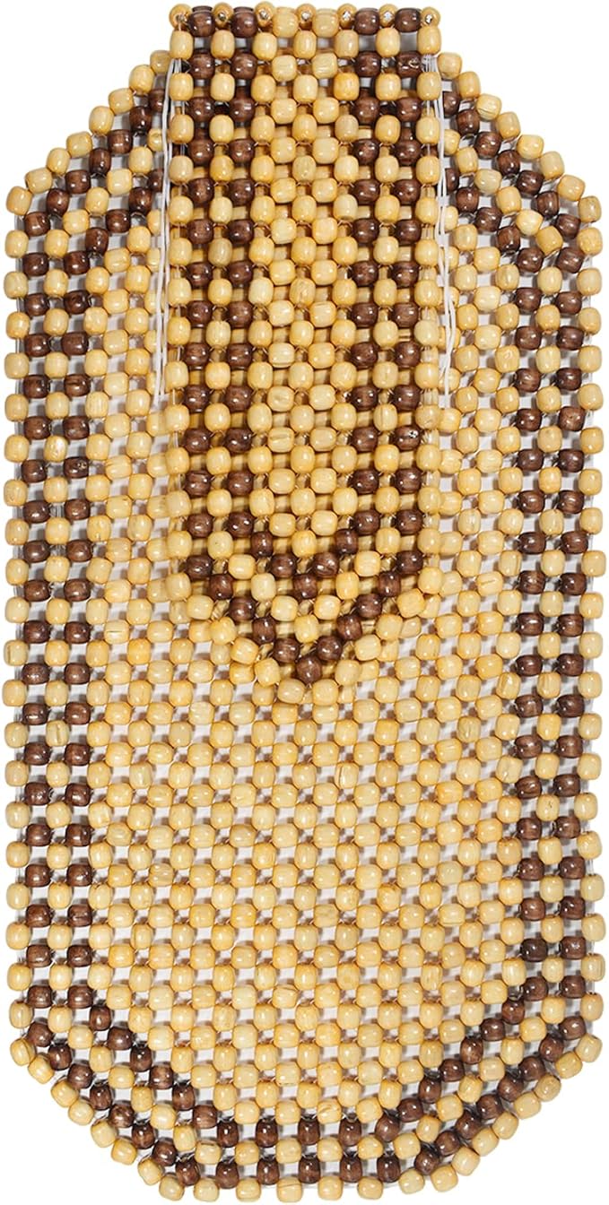 Natural Wood Beaded Auto Car Seat Bead Cover,Front seat Natural Wooden Cool Refreshing Back Massaging Comfort Cushion Mat,Premium Quality Universal for Car Truck on Summer