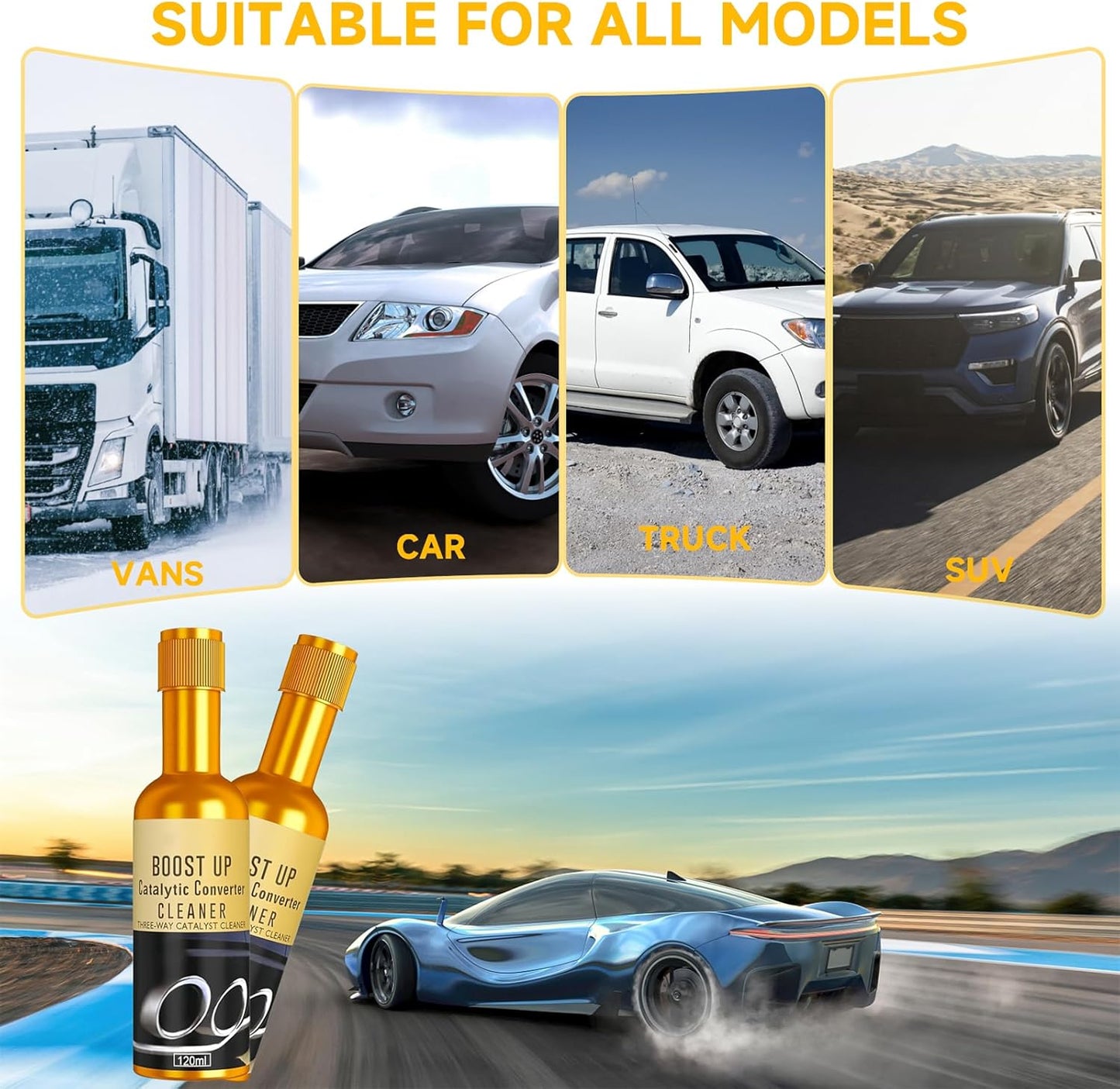 Catalytic Converter Cleaner,120 ml Auto Parts Engine Cleaner, Exhaust System Pipe Carbon Removal Treatment Additive Oil, Fuel System Treatment Oil Additive for Gas and Diesel Car (120ml-2PC)