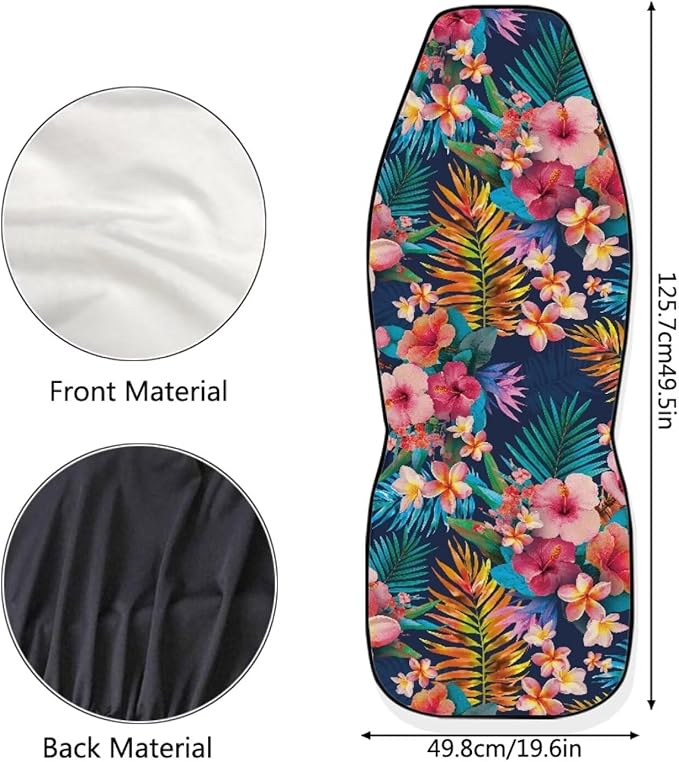 Car Seat Covers Elastic Front Seat Protectors Automotive Interior Accessories Mats Non Slip Scratch Proof Washable Bucket Pads(Tropical Flowers 59)