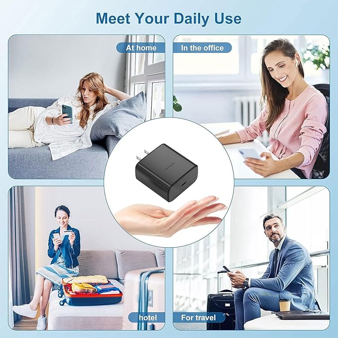 45 W USB C Charger Block,Super Fast Charge Type-C Adapter, USB Wall Charger for Samsung S22/22 +/S21/S20, and More. (Black) (609)
