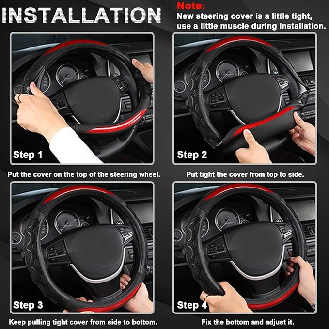 GIANT PANDA Steering Wheel Cover for GMC Sierra Acadia Terrain Yukon(3D Honeycomb-Gray-Standard Size)