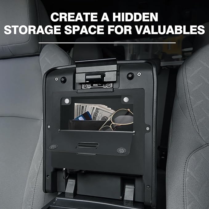 Muslogy Center Console Organizer Compatible with 2024 2025 2026 Toyota Tacoma 4th Gen Accessories Interior Storage Box Insert Tray Phone Pocket(Console Organizer+Hanging Storage +Hidden Box)