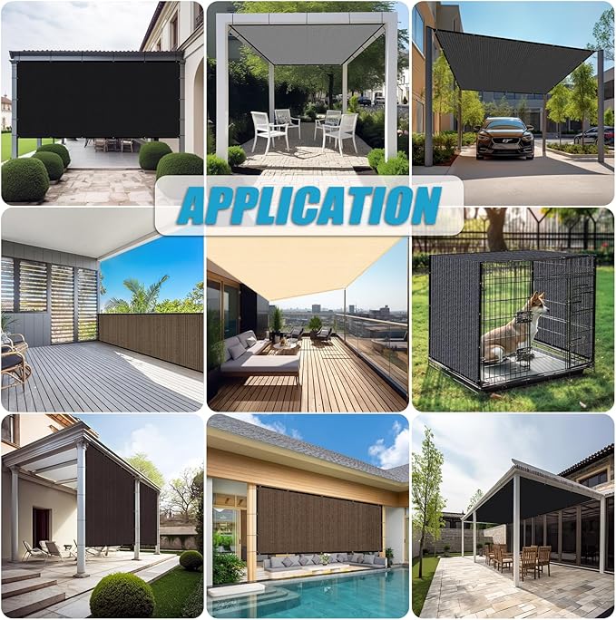 Amagenix 90% Shade Fabric 4'X 4' Black Sun Shade Cloth with Grommets for Pergola Replacement Shade Cover Canopy, Heavy Duty, Cable Zip Ties Included (We Customized)
